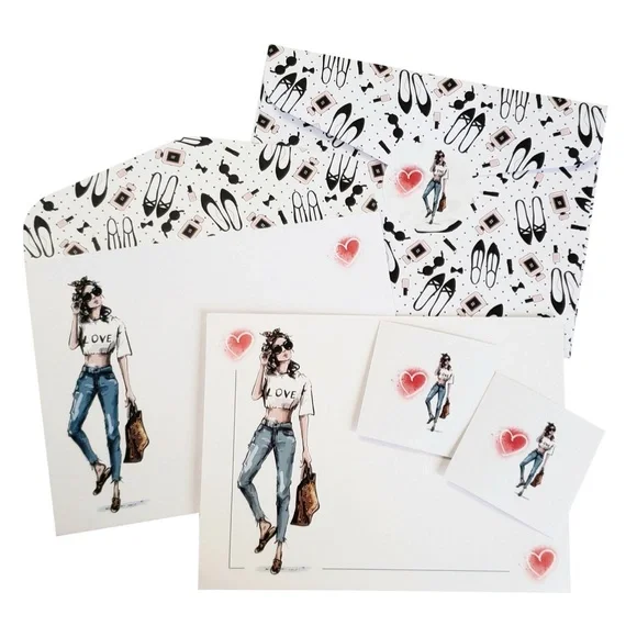 FOLLOW ME! GIVEAWAY! Fashion Girl Stationery Giveaway - Unique Handmade Cards! - Picture 10 of 16